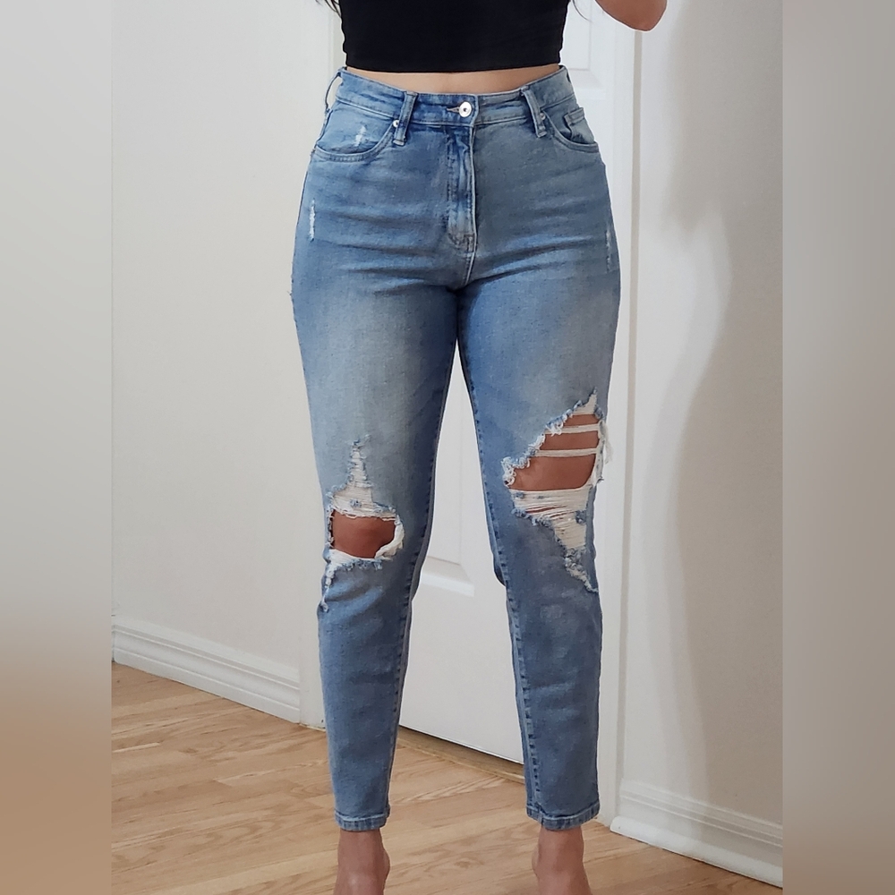 Celebrity Pink Ripped Denim Jeans (The Iconic)